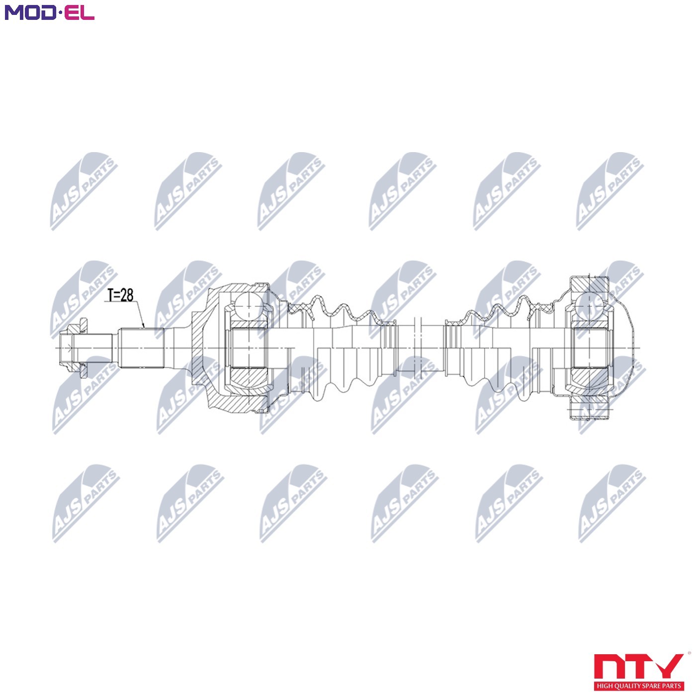 Driveshaft Rear Axle Right 6-Speed Manual Transmission NPW-PS-019 NTY - Image 3