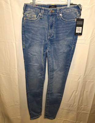 True Religion Halle Women s High Rise Skinny Jeans Blue Light Wash Denim 600339