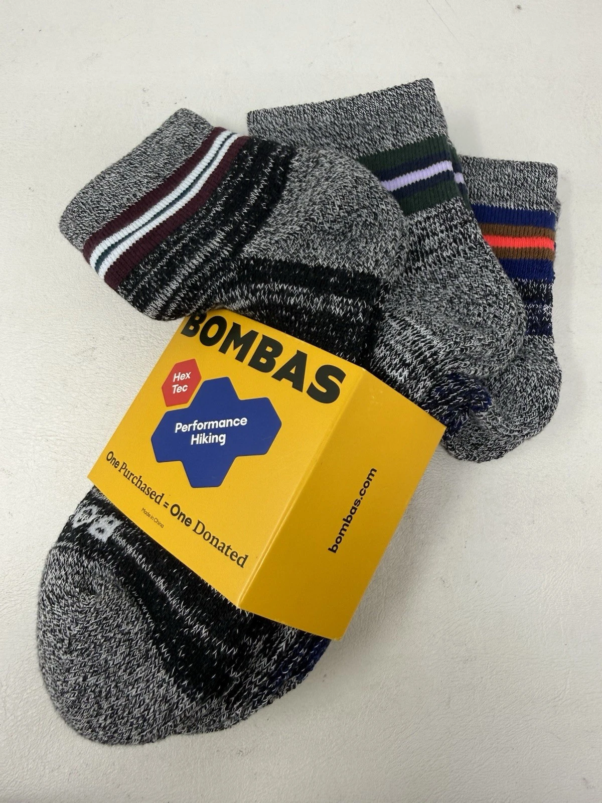 BOMBAS Unisex Hex Tec Performance Hiking half calf Socks 3-pack NWT sz M