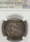 Rare 1875 Cc Seated Liberty Half Dollar Us Coin NGC F15 Carson City Nevada