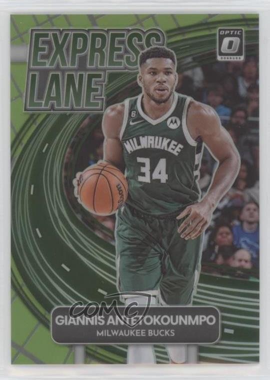 2022 Donruss Optic Express Lane Lime Green Prizm /149 Giannis Antetokounmpo 0vf5