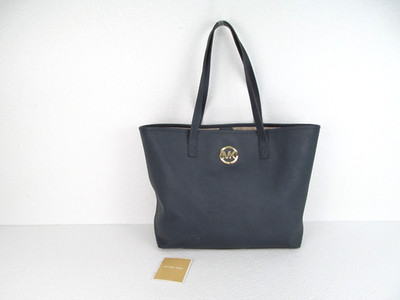 Michael Kors Jet Set Travel Luggage Tote Saffiano Leather Navy Blue