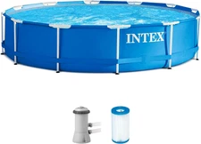 28211EH Metal Frame above Ground Swimming Pool Set: 12Ft X 30In – Includes 530 G