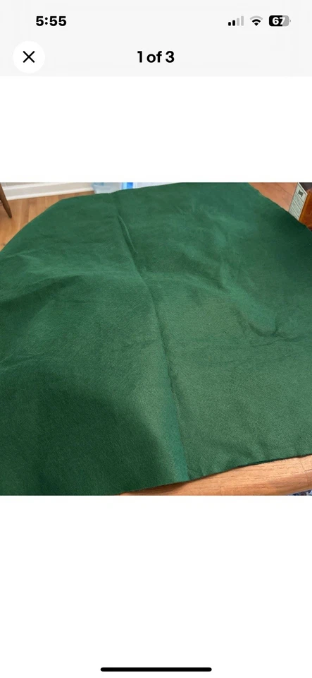 Green FELT One Remnant Piece 38x36” - Image 2 of 2