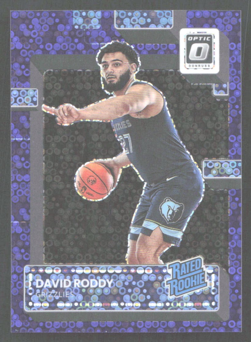 CZC203 - 2022-23 Donruss Optic - David Roddy #225 - /99 - Purple Disco Prizm RC