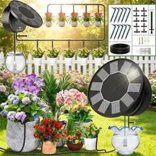 50FT Automatic Solar Drip Irrigation Kit+Plant Watering Timer Set Lawn Outdoor