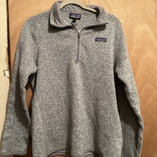 Patagonia Better Sweater 1/4 Zip Fleece Pullover in Birch White Gray Sz XL women