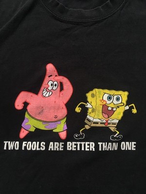 Vintage 2003 Nickelodeon SpongeBob SquarePants Shirt Promo Two Fools 20x26.5