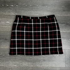 Vintage Mini Skirt Old Navy Wool Blend Plaid Tartan 16 Academia Y2K 00s Holiday