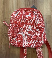 VERA BRADLEY Mini Banbury Backpack Red Paisley Key Adjustable Straps NEW