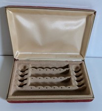 Vintage Mele Travel Jewelry Box Burgundy Velvet Hard Clamshell