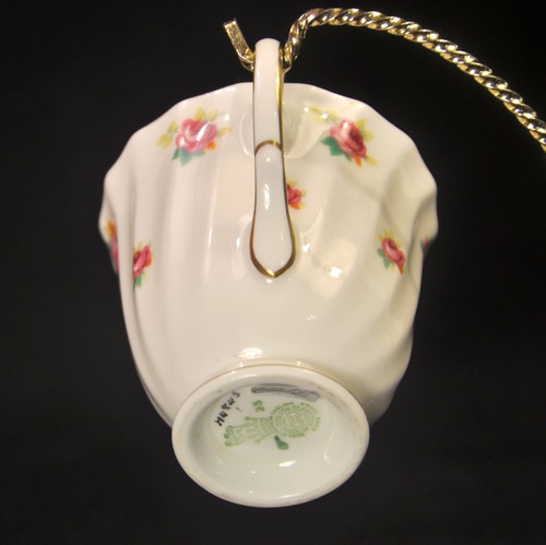 Royal Doulton Demitasse Cup & Saucer Rosebud #H4845 Swirl Roses w/Gold 1945-1961 - Picture 10 of 12