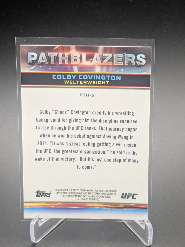 Colby Covington 2024 Topps Chrome UFC Pathblazers #PTH-5 Mint Condition - Image 2 of 2