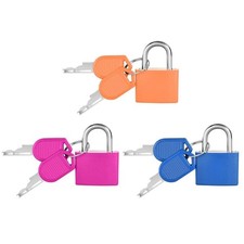 3 Pack Suitcase Lock with Key Small Padlock for Travel Backpack Play Fitness