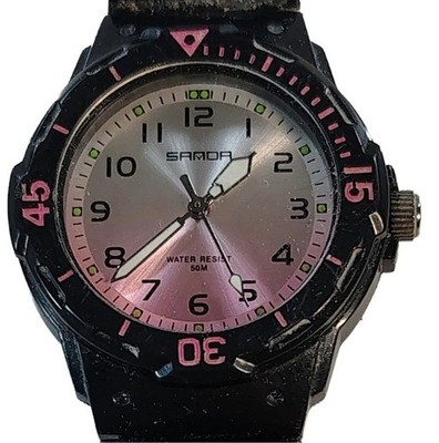 Women's Pink & Black Water Resistant Samoa Rugged All-Terrain Wrist Watch