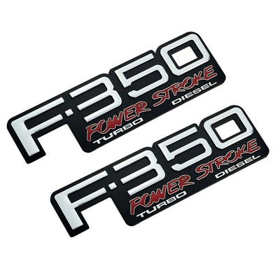 #ad #ad Red For 92 96 F350 Power Stroke Turbo Diesel Fender Left Right Emblem Set of 2 $30.99