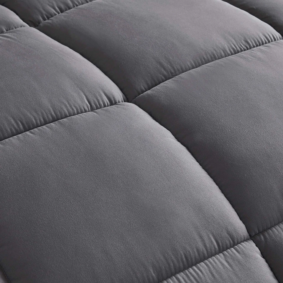 3-Piece All Season Queen Comforter Set Gray, Soft Quilted Down Alernative Duv... - Image 4 of 4