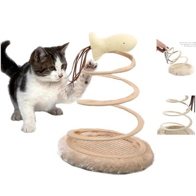 Lightweight Spiral Spring Cat Toy with Plush Fish - Perfect for Indoor Play