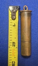Antique Primitive Black Powder Measure - vintage brass cartridge measure!!