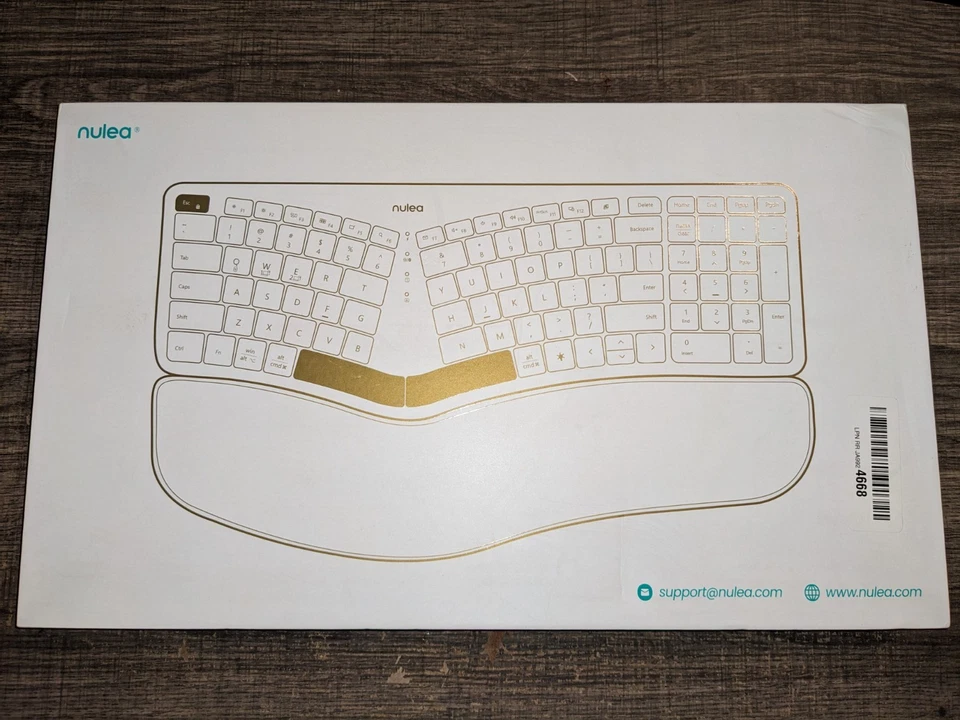 Nulea RT05 Wireless Ergonomic Split Keyboard with Wrist Rest, White - Image 3 of 4