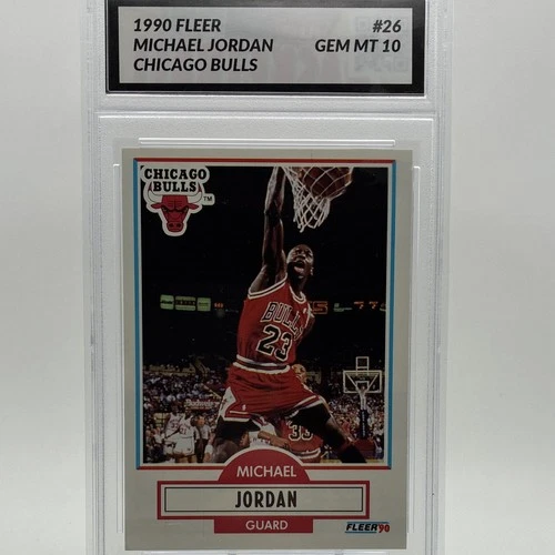 Fleer 1990-91 Michael Jordan #26 Chicago Bulls Gem 10 Base Set Card