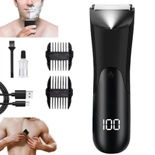Groin Hair Trimmer for Men's Electric Ball Trimmer Wet/Dry Body Shaver