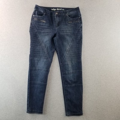 Indigo Thread Co. Jeans Women's Sz 8 Zipper Det. Dark Wash Trendy Cool Nice Cute