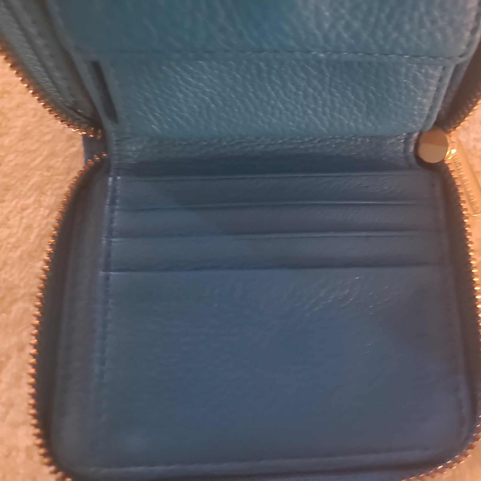 michael Kors teal/gold accent wallet with zipper closure New without tags thumbnail 5