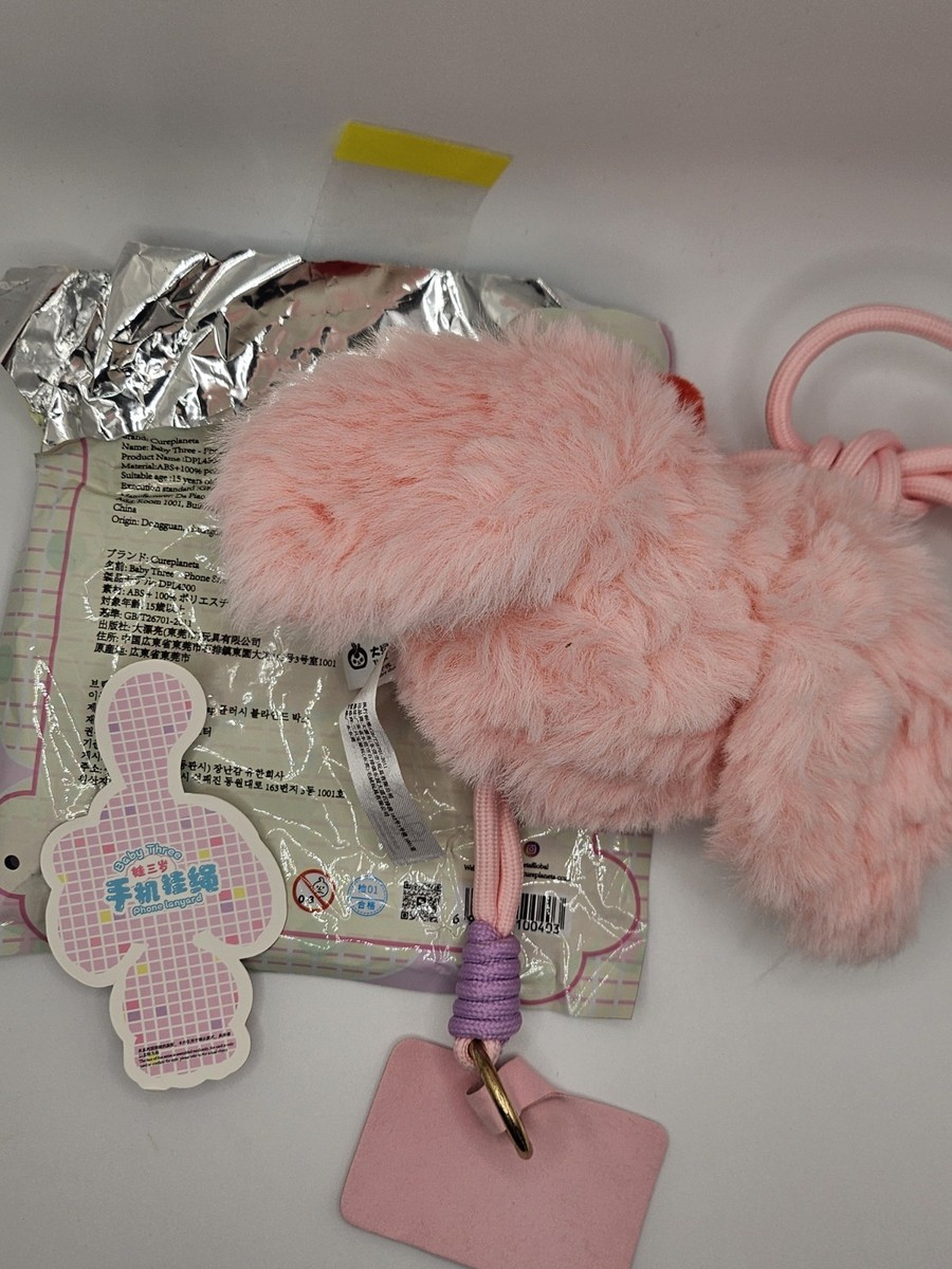 BB3 Baby Three Animal Plush Lanyard Series: Bunny Rabbit (Pink No