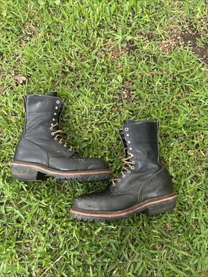 RED WING 2218 Steel Toe Black Logger Work Boots Men s 10 D Vtg