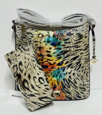 BRAHMIN NWT OBSESSION OMBRE ALL OVER KATIE CROSSBODY BAG & ADY WALLET