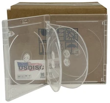USDISC Blu-ray Cases Standard 14mm, Sextuple 6 Disc (Clear) Lot