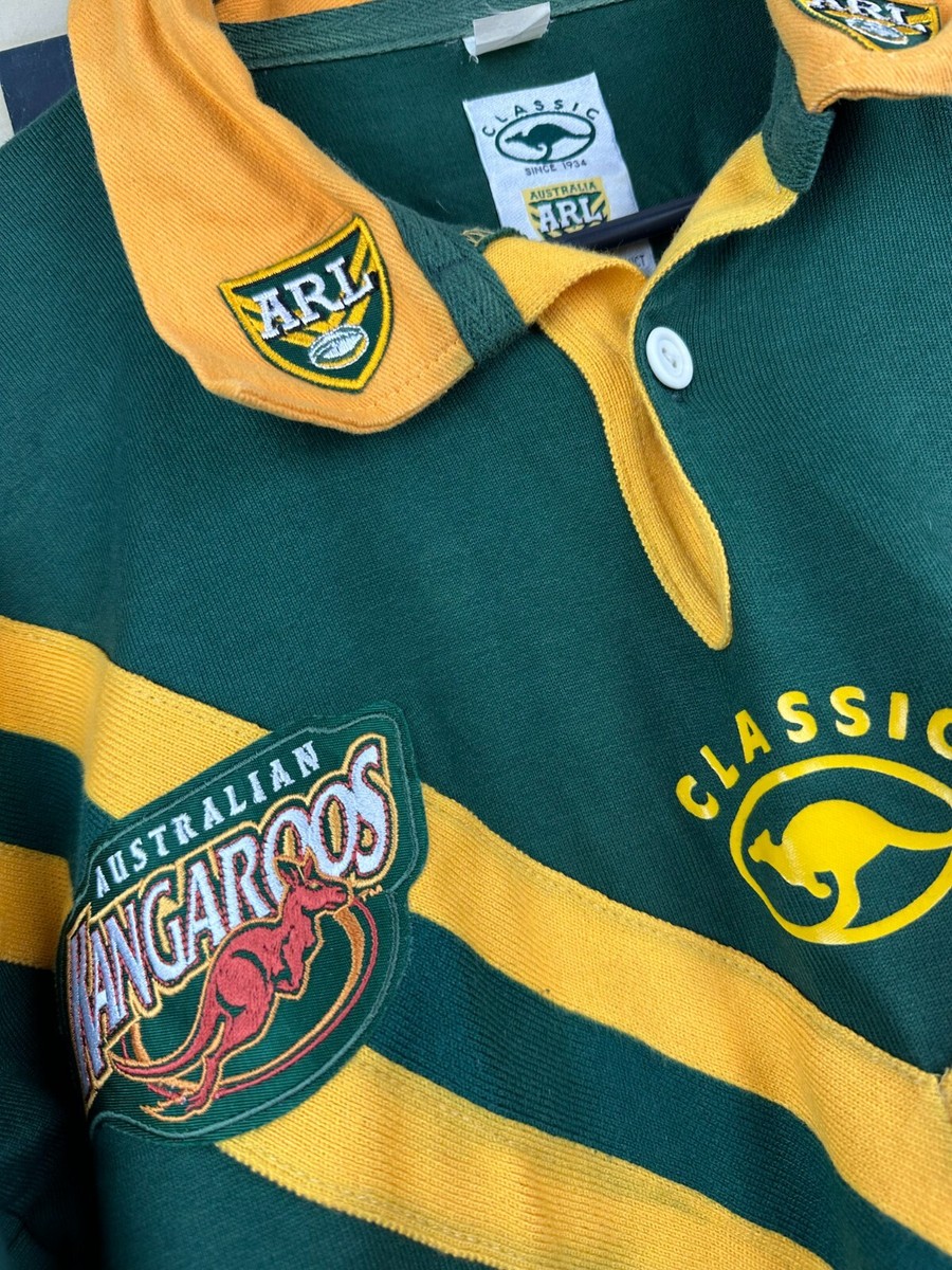 Vintage 1994 ARL Australia Kangaroos Rugby Jersey Rare Long Sleeve