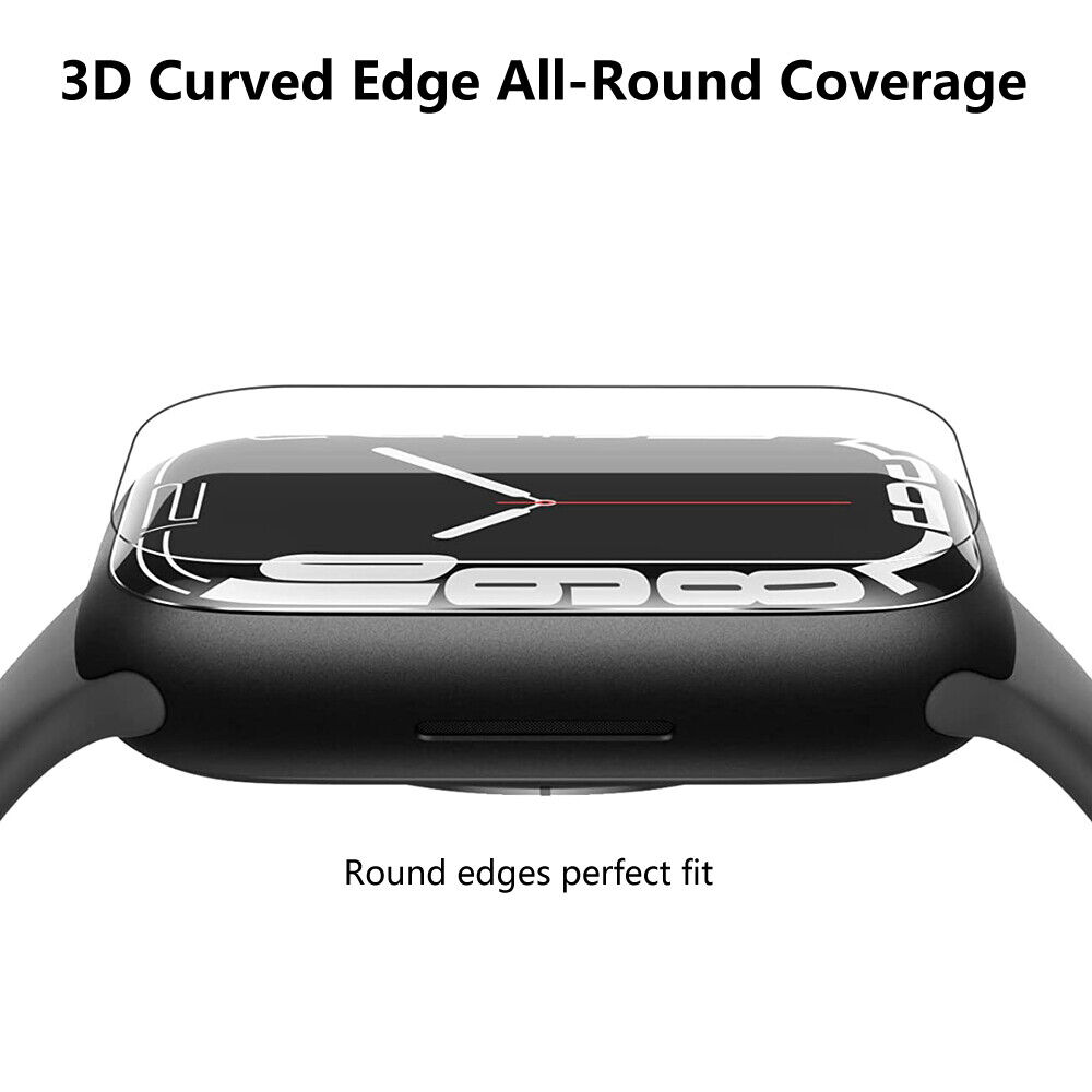 Fr Apple Watch Series 9 8 7 3D Edge Tempered Glass Full Screen Protector 41/ 45mm