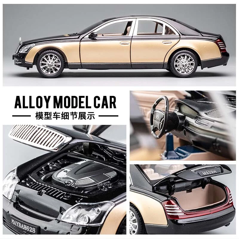 1:24 Maybach 62s S650 Classic Luxy Car Alloy Car Model Diecasts Metal Toys Gifts - Image 4 of 4