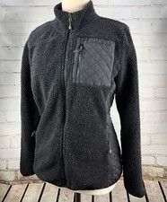 Vineyard Vines Sea View Sherpa Fleece Jacket Black Full Zip Women's M