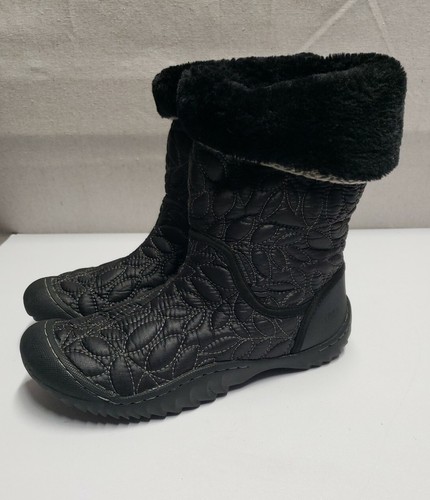 JBU Walnut Weather Ready Boots BLACK Size 7 Upper Design Rubber Sole Fur - Picture 4 of 9