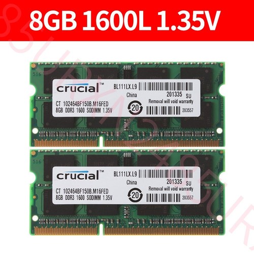 32Go 16Go 8G PC3L-12800 DDR3L 1600MHz 1.35V sodimm Laptop Mémoire Crucial FR LOT - Picture 3 of 15