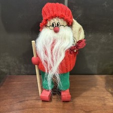 Vtg Swedish Wooden Santa Clause Tomte Scandinavian decor Sweden Christmas 12  