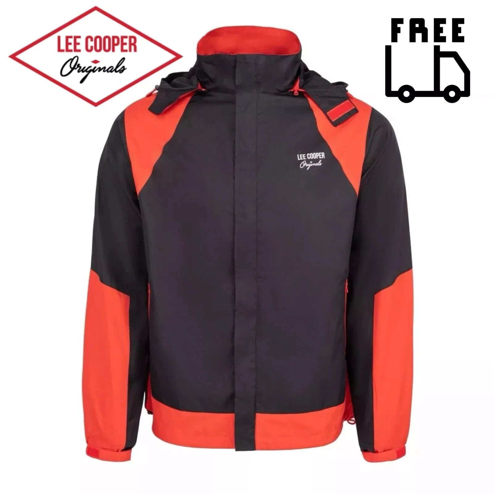 Lee Cooper Men’s Lightweight Waterproof Jacket M, L, XL – Rain Coat Outerwear