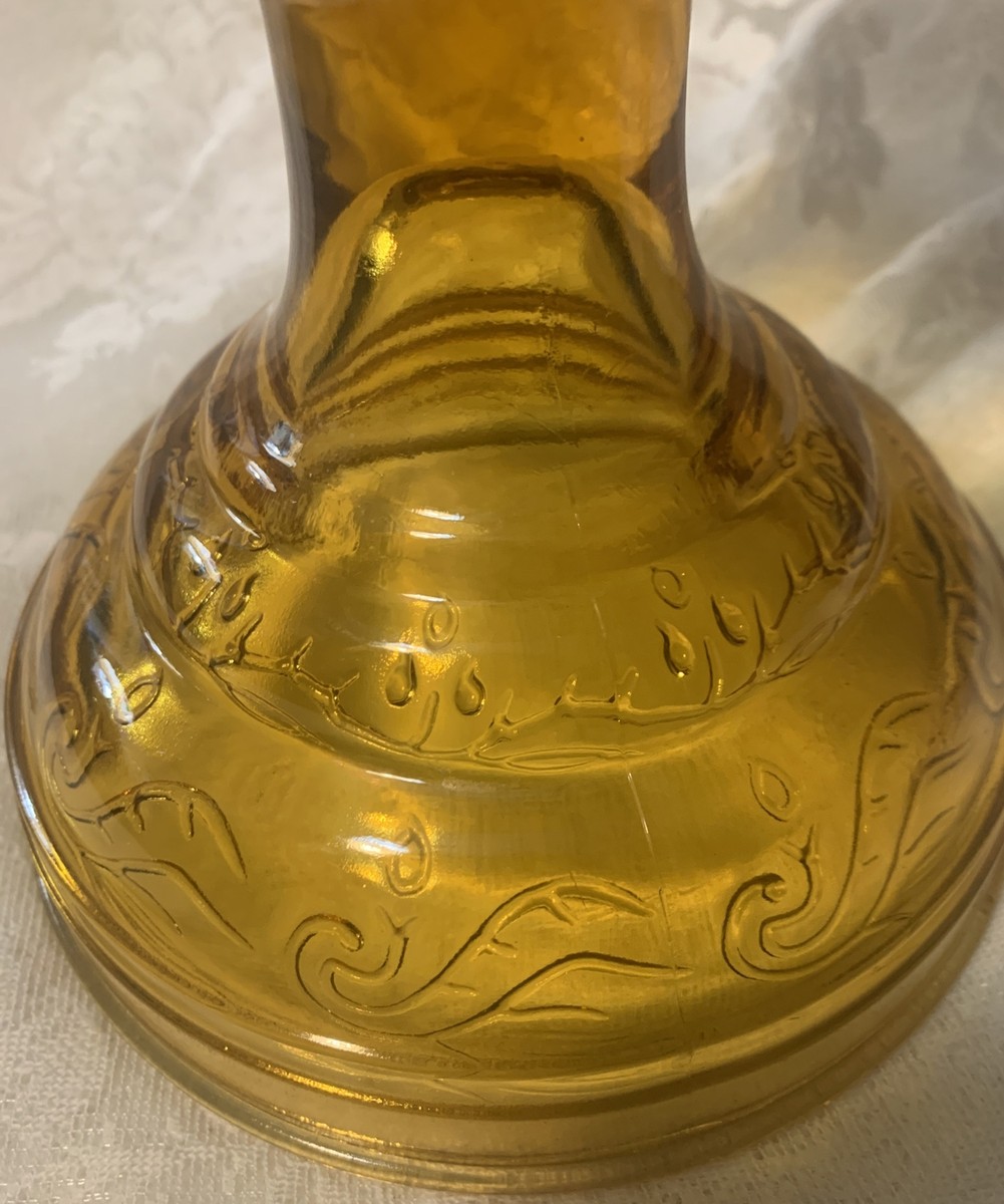 Vintage Eagle Wick Amber Glass Kerosene 18.25