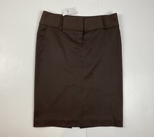 NWT Express Design Studio Womens Fully Lined Brown Pencil Skirt Knee Length 2