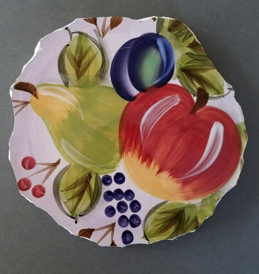 Mosaic Tiles Blackforest Fruits 7'' Focal Tile + 75 Rims & Tiles Apple Pear Plum 