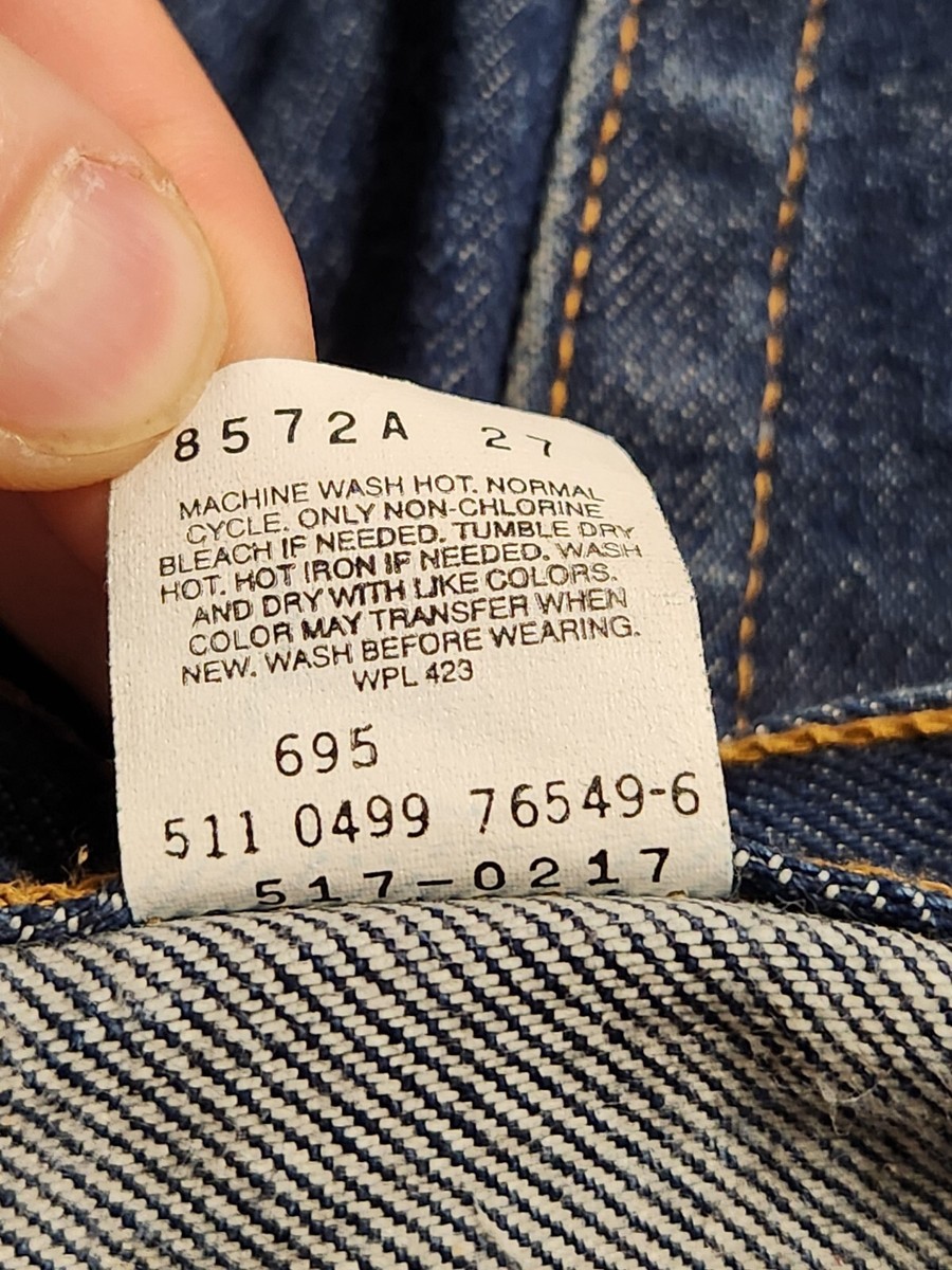 93年製 Levi's517 made in USA w36L32 Vintage 1993 Levis 517 Dark Wash Orange Tab Boot Cut Jeans