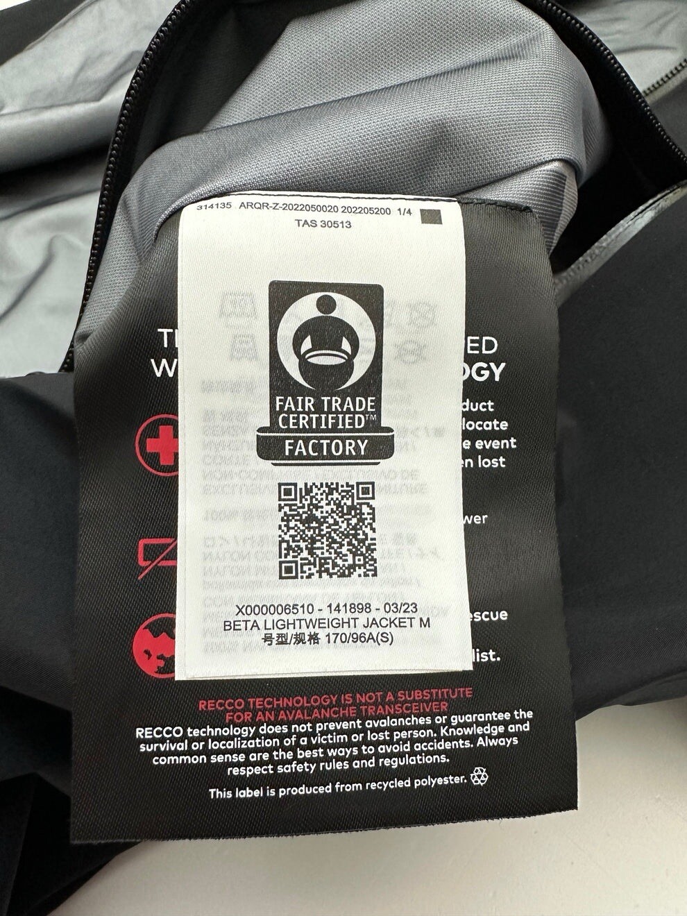 ARC'TERYX Arc’teryx Beta Giacca Leggera Nera Uomo S Small Gore Tex RECCO