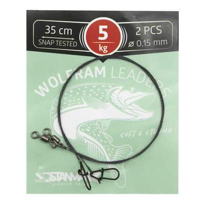 Stanmar Wolfram Leader Tungsten Raubfisch Vorfächer 15-45cm 2,5-25kg Wirbel+Snap
