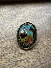 Vintage Argentina Tourist Souvenir Lapel Pin gaucho horse