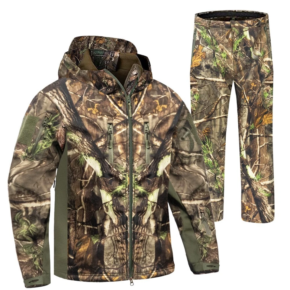 Camo Hunting Clothes for Men with Lining,Waterproof Deer Hunting Jacket and Pant - Image 2 of 4