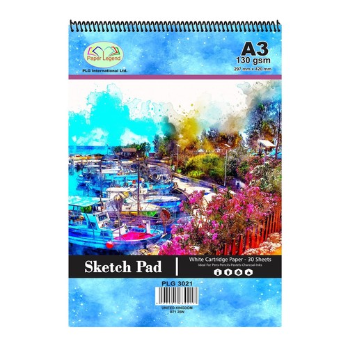A1,A2,A3,A4,A5 Sketch Book 130gsm White Cartridge Paper Artist Drawing Sketching - Picture 14 of 19
