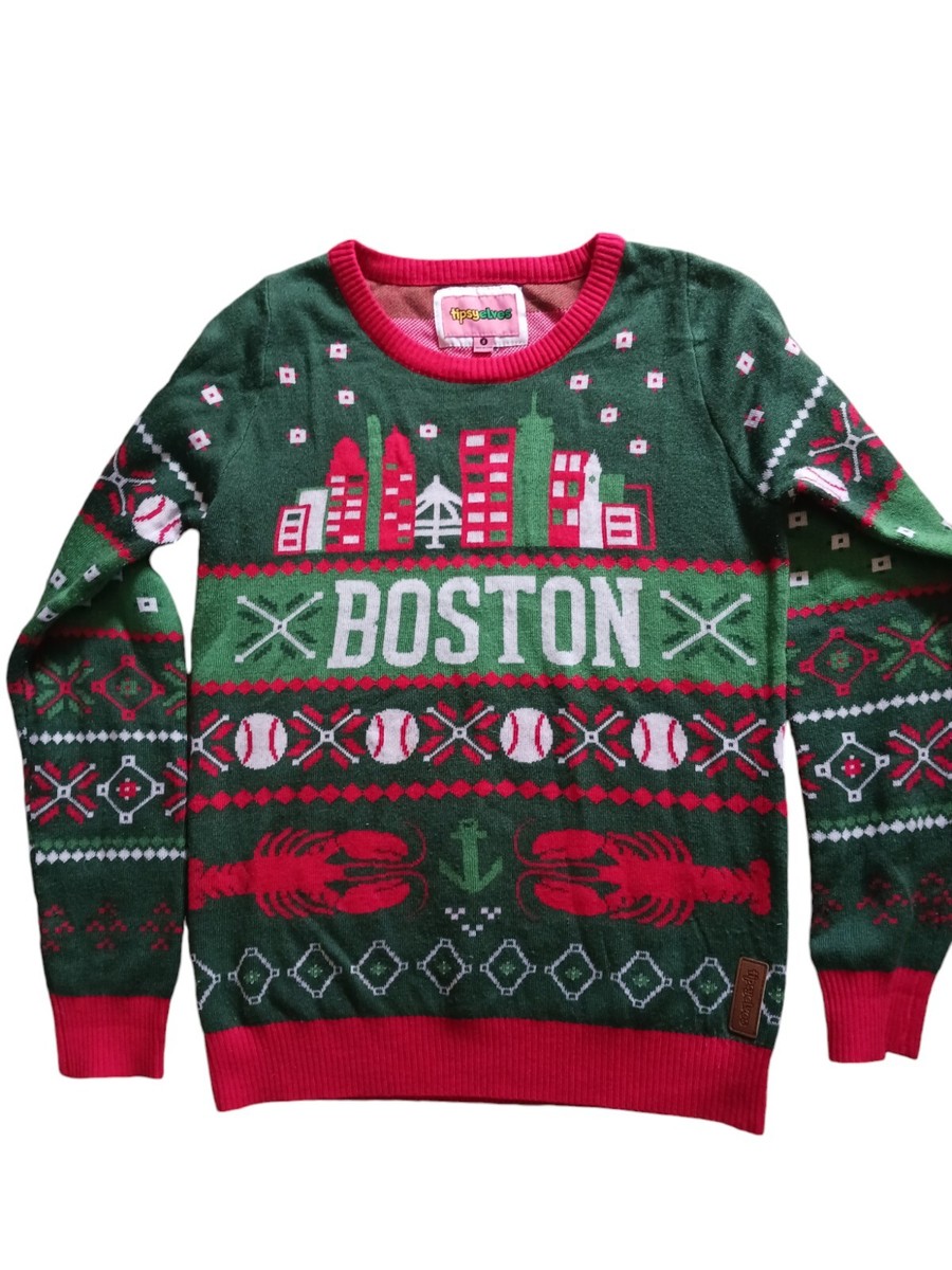 Tipsy Elves Boston Redsox Ugly Christmas Sweater Size S Perfect